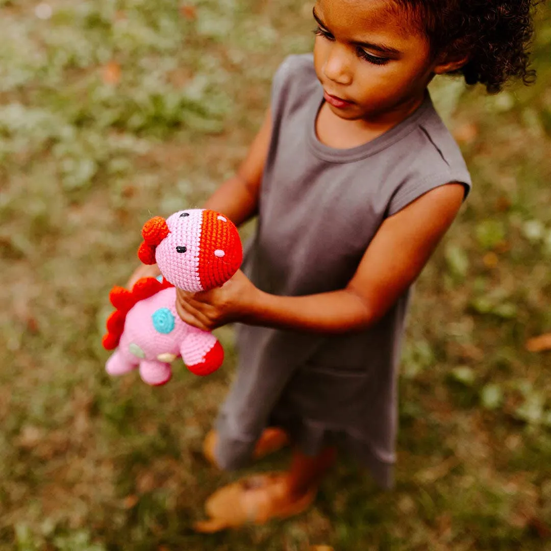 Stegosaurus Pink Plush Dino