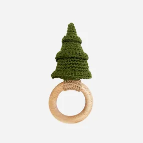 Teether Tree, Cotton Crochet Rattle Fall Christmas Forest
