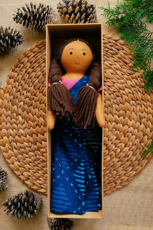 The Good Gift,  Single Doll, Nilah Saree, Cotton Fabric Toy