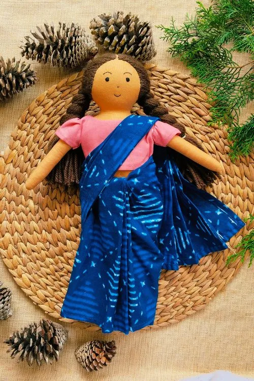 The Good Gift,  Single Doll, Nilah Saree, Cotton Fabric Toy