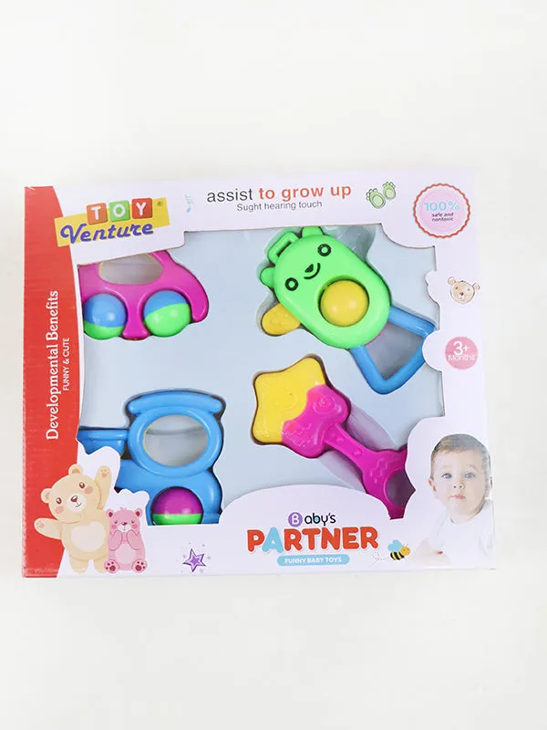 TOY20 4 PCs Baby Rattles Set
