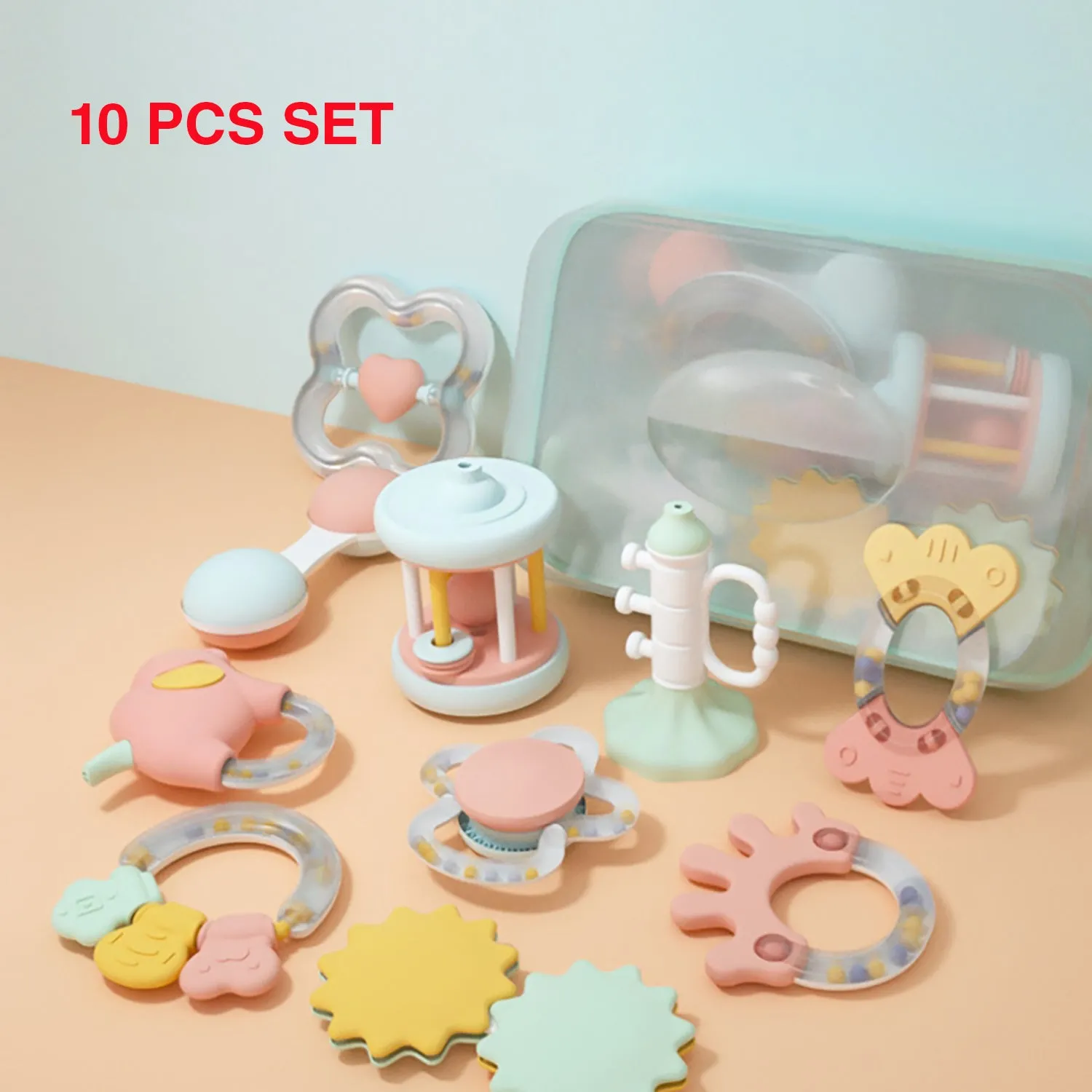 Truboo Baby Rattles And Teethers Grab Toy Set For Newborn Infant 3 6 9 12 Month