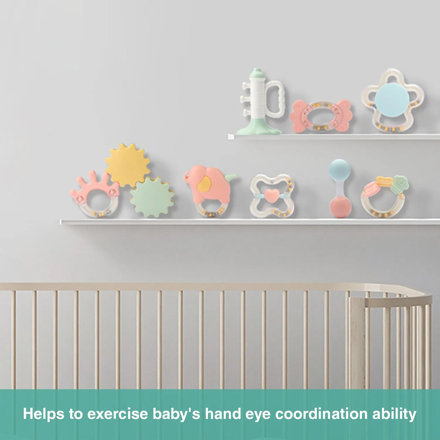 Truboo Baby Rattles And Teethers Grab Toy Set For Newborn Infant 3 6 9 12 Month