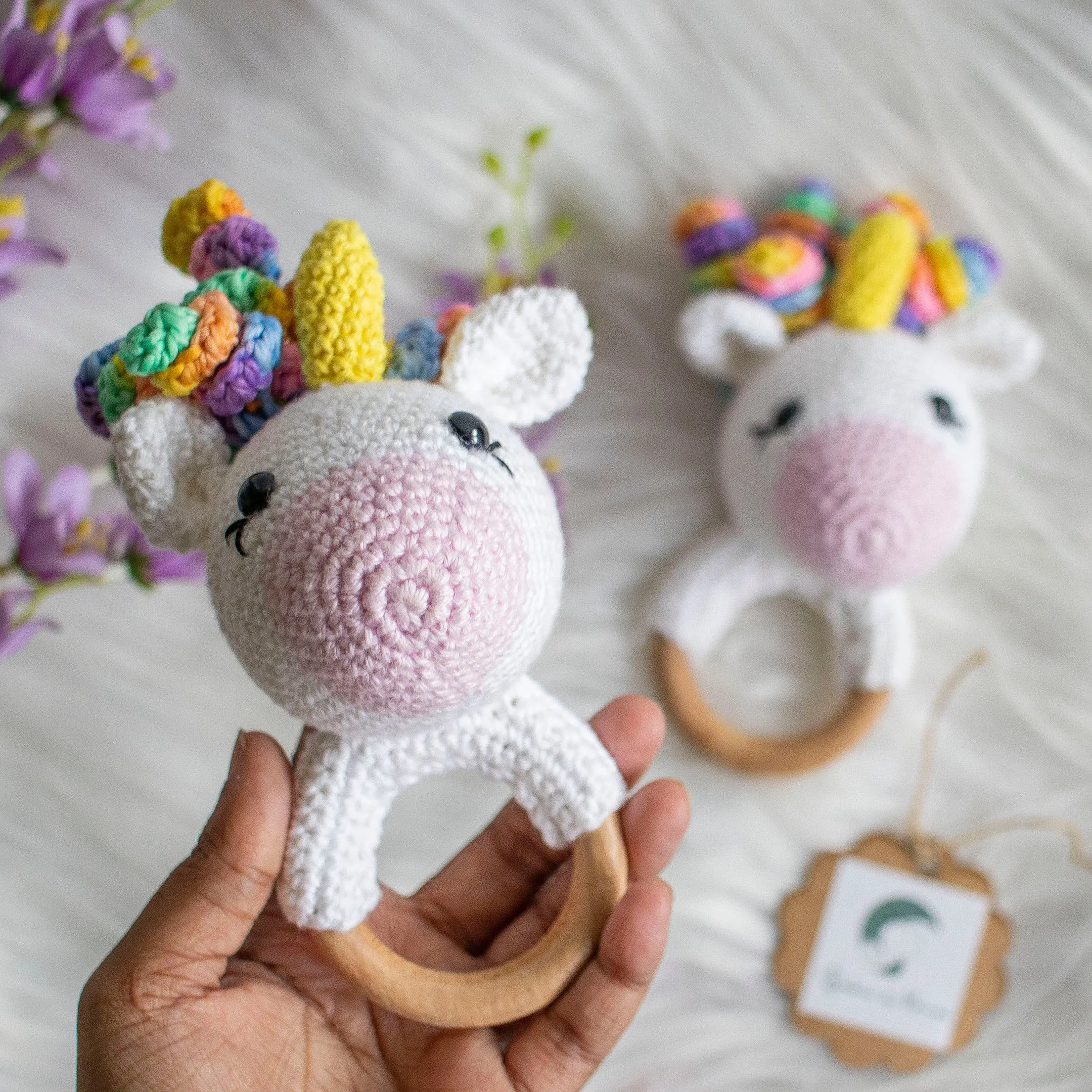 Unicorn - Handmade Crochet Rattle
