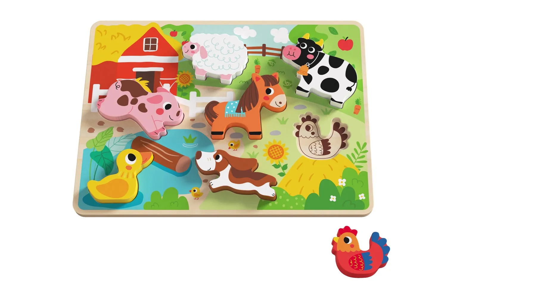 Wooden Chunky Puzzle for Toddlers - Assorted Designs