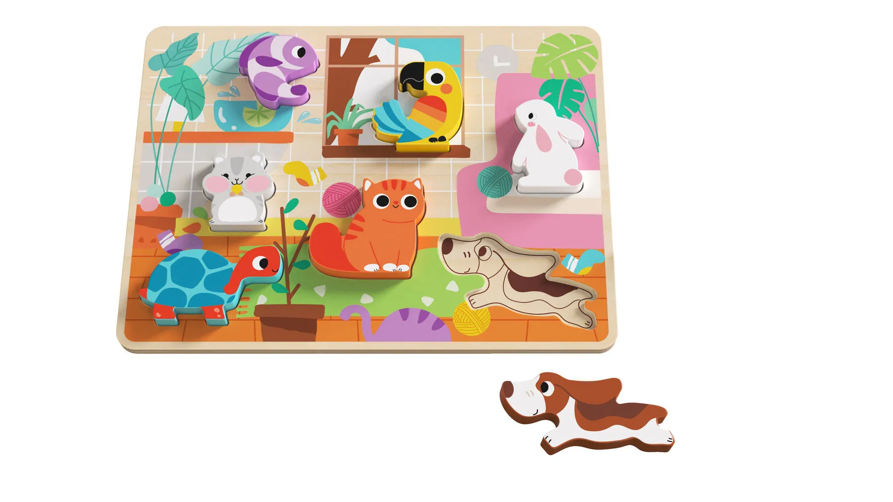 Wooden Chunky Puzzle for Toddlers - Assorted Designs