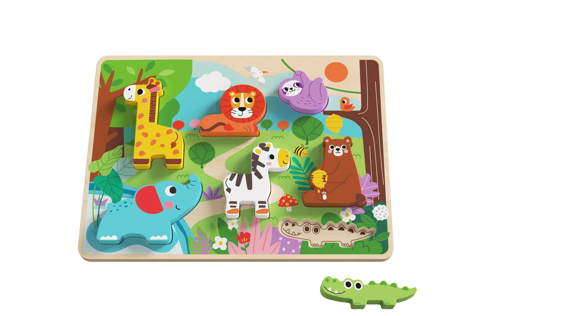 Wooden Chunky Puzzle for Toddlers - Assorted Designs