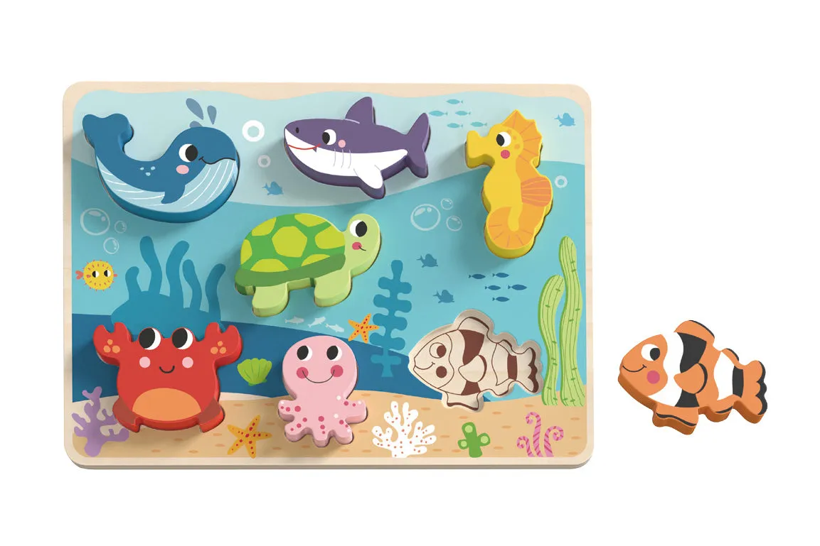 Wooden Chunky Puzzle for Toddlers - Assorted Designs